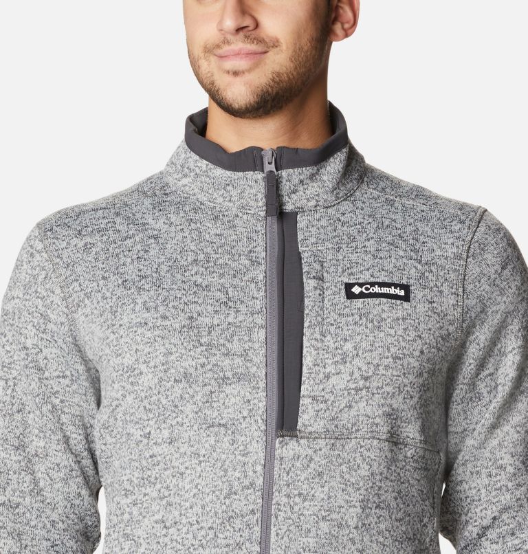 Thumbnail: Men's Sweater Weather Fleece Jacket, Color: City Grey Heather, image 4