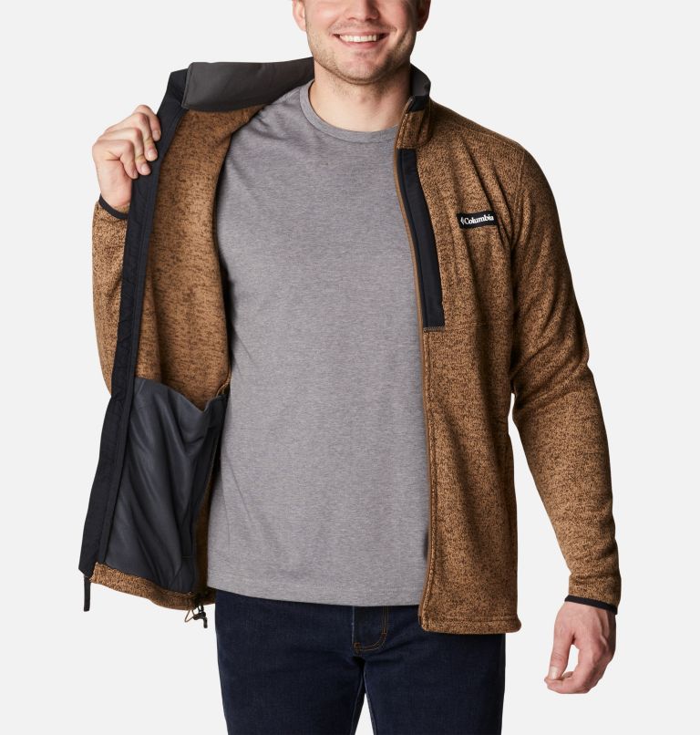 Thumbnail: Men's Sweater Weather Fleece Full Zip Jacket - Tall, Color: Delta Heather, image 5