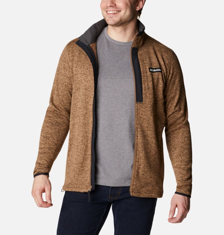 Thumbnail: Men's Sweater Weather Fleece Full Zip Jacket, Color: Delta Heather, image 7