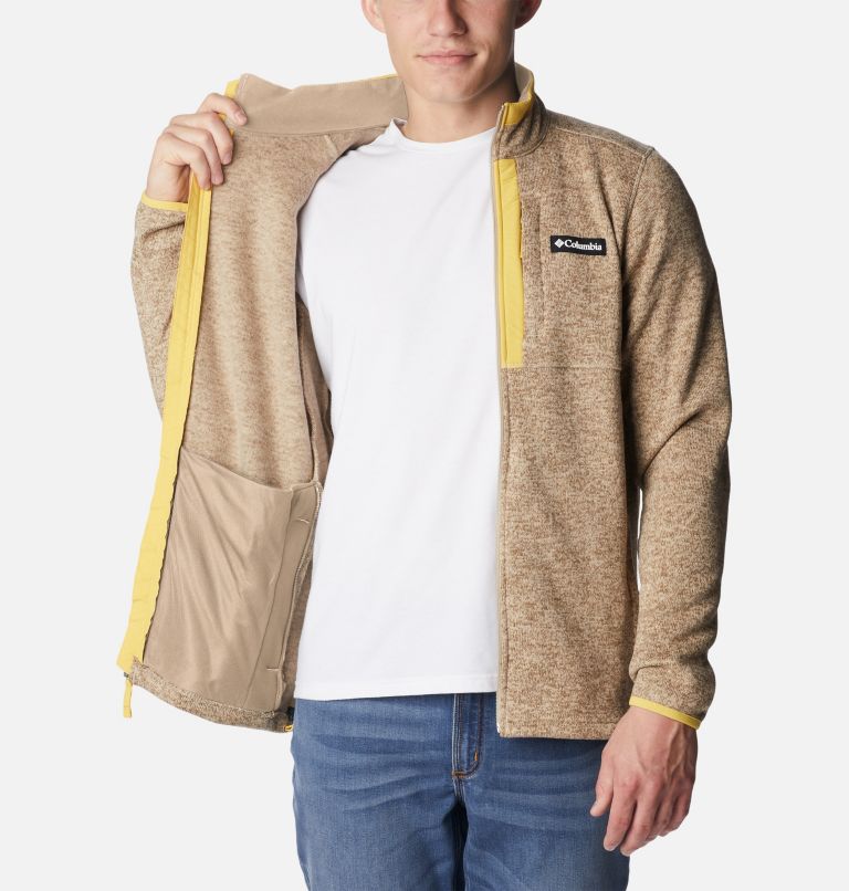 Thumbnail: Men's Sweater Weather Fleece Jacket, Color: Ancient Fossil Heather, image 5