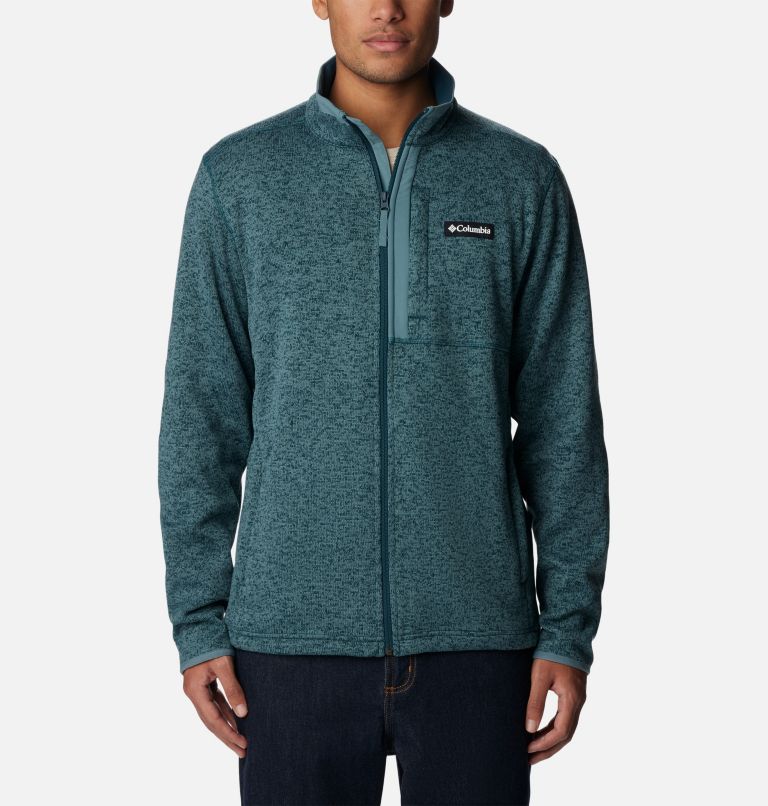 Men's Sweater Weather Fleece Full Zip Jacket, Color: Night Wave Heather, image 1