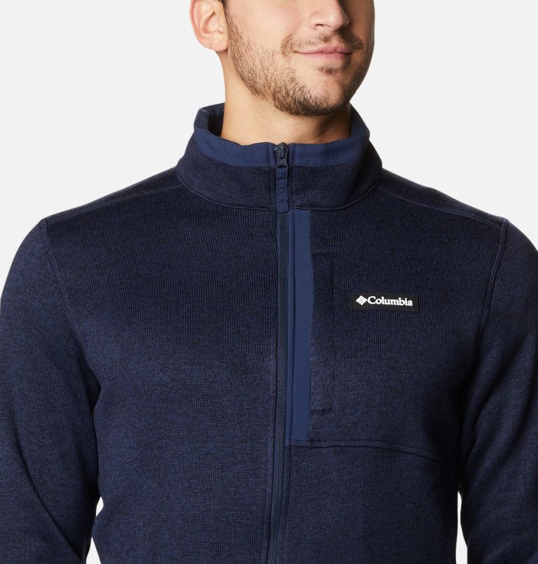 Men's Sweater Weather Fleece Jacket, Color: Collegiate Navy Heather, image 4