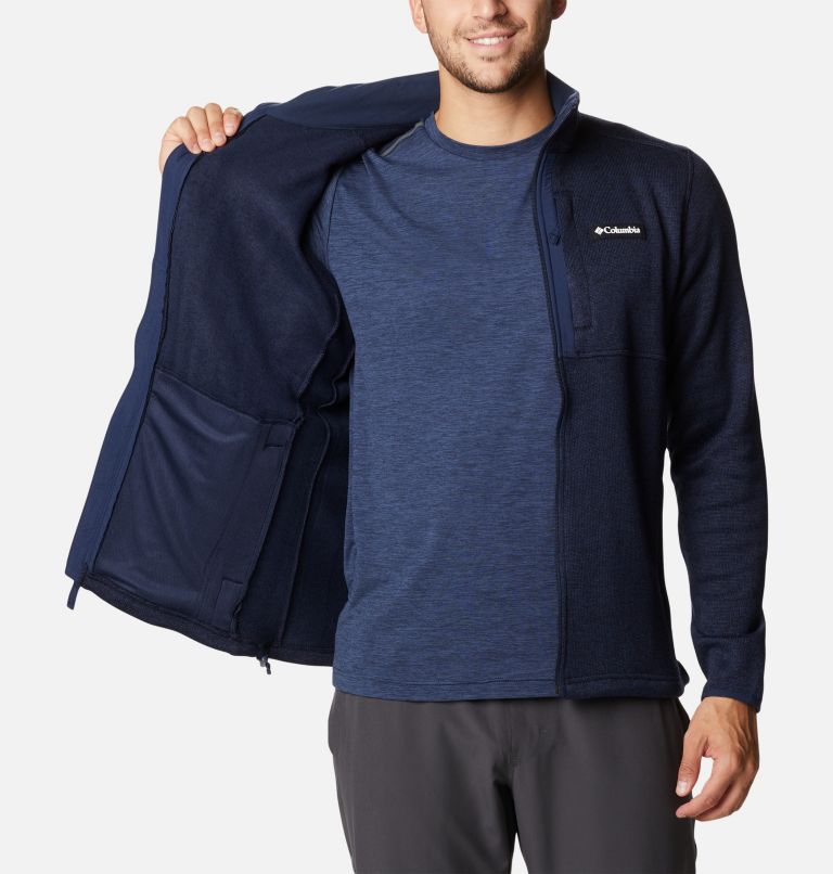 Men's Sweater Weather Fleece Jacket, Color: Collegiate Navy Heather, image 5