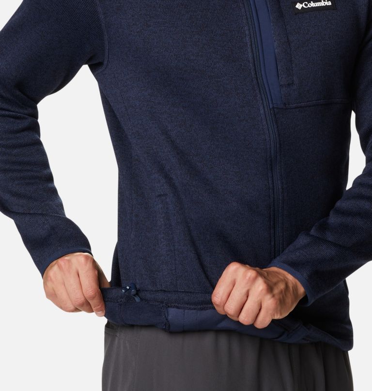 Men's Sweater Weather Fleece Full Zip Jacket, Color: Collegiate Navy Heather, image 6