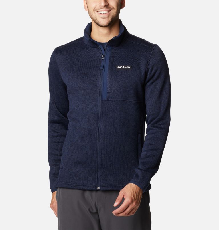 Men's Sweater Weather Fleece Full Zip Jacket, Color: Collegiate Navy Heather, image 1
