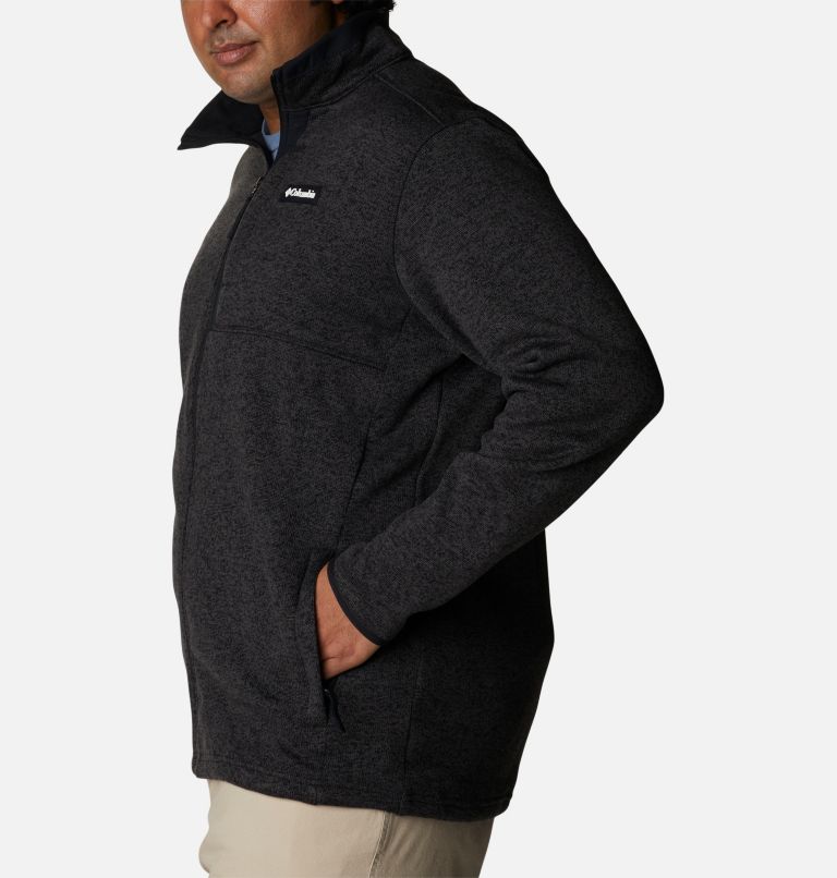 Thumbnail: Men's Sweater Weather Full Zip Fleece - Extended Size, Color: Black Heather, image 3