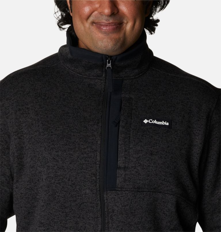 Men's Sweater Weather Full Zip Fleece - Extended Size, Color: Black Heather, image 4