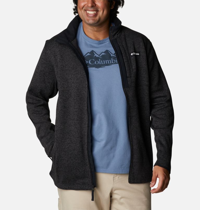 Thumbnail: Men's Sweater Weather Full Zip Fleece - Extended Size, Color: Black Heather, image 7