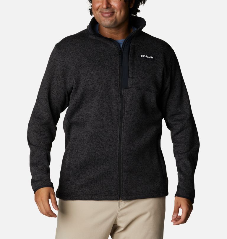 Men's Sweater Weather Full Zip Fleece - Extended Size, Color: Black Heather, image 1