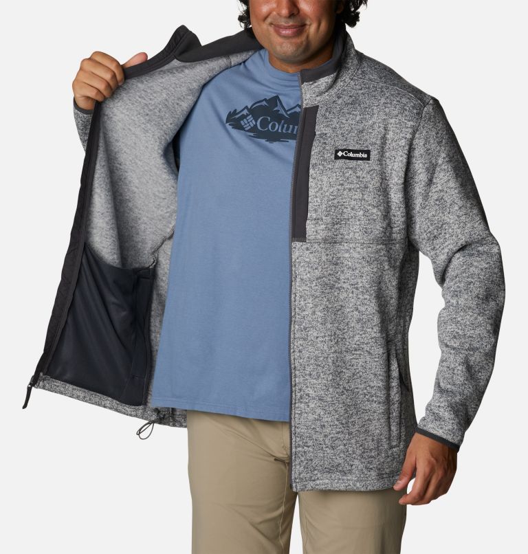 Thumbnail: Men's Sweater Weather Full Zip Fleece - Extended Size, Color: City Grey Heather, image 5