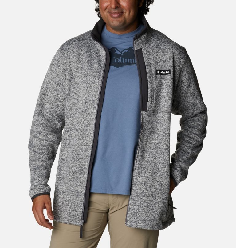 Thumbnail: Men's Sweater Weather Full Zip Fleece - Extended Size, Color: City Grey Heather, image 7
