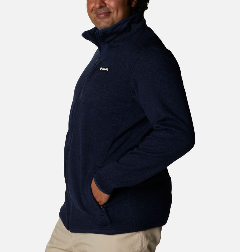 Thumbnail: Men's Sweater Weather Full Zip Fleece - Extended Size, Color: Collegiate Navy Heather, image 3