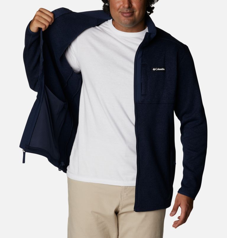 Men's Sweater Weather Full Zip Fleece - Extended Size, Color: Collegiate Navy Heather, image 5