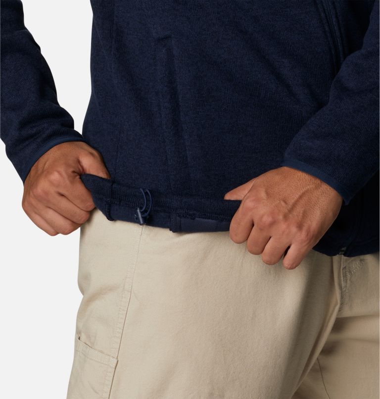Thumbnail: Men's Sweater Weather Full Zip Fleece - Extended Size, Color: Collegiate Navy Heather, image 6