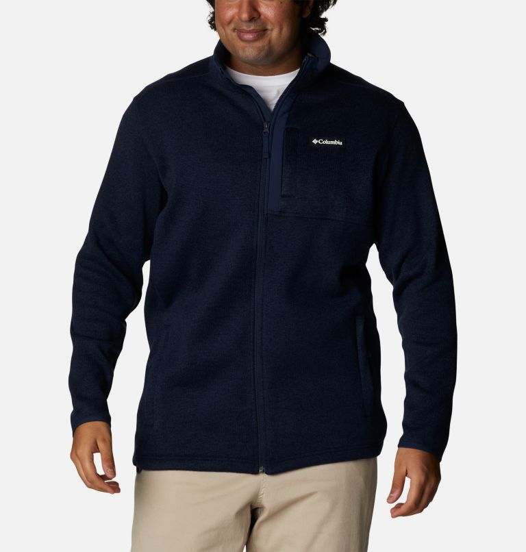 Thumbnail: Men's Sweater Weather Full Zip Fleece - Extended Size, Color: Collegiate Navy Heather, image 1