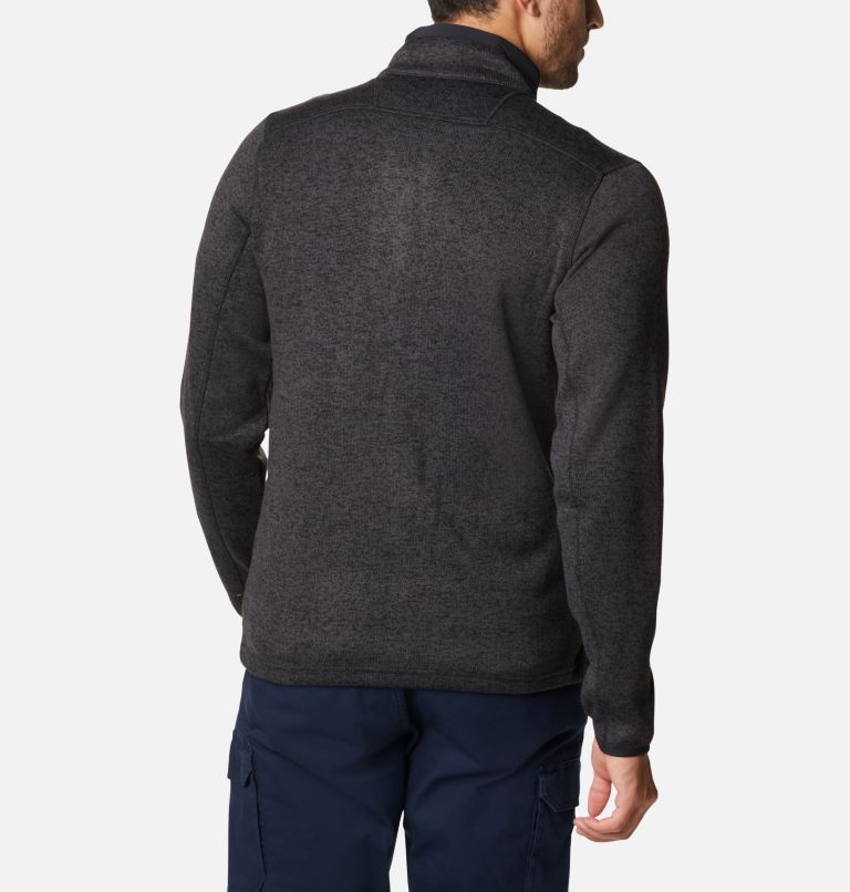 Thumbnail: Men's Sweater Weather Fleece Full Zip Jacket - Tall, Color: Black Heather, image 2