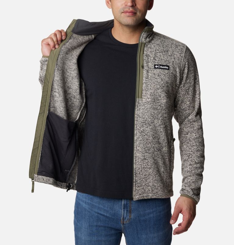 Men's Sweater Weather Fleece Full Zip Jacket - Tall, Color: Dark Stone Heather, image 5