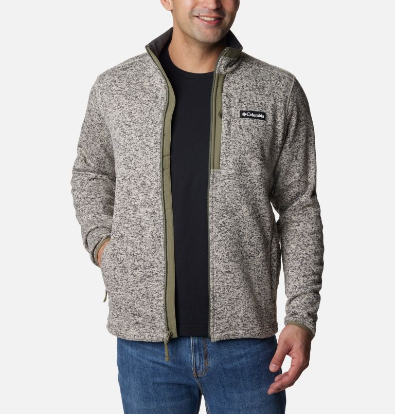 Men's Sweater Weather Fleece Full Zip Jacket - Tall, Color: Dark Stone Heather, image 7