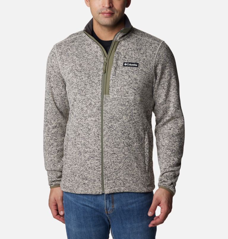 Thumbnail: Men's Sweater Weather Fleece Full Zip Jacket - Tall, Color: Dark Stone Heather, image 1