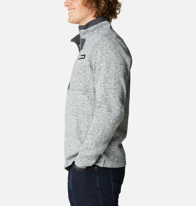 Thumbnail: Men's Sweater Weather Half Zip Fleece, Color: City Grey Heather, Shark, image 3