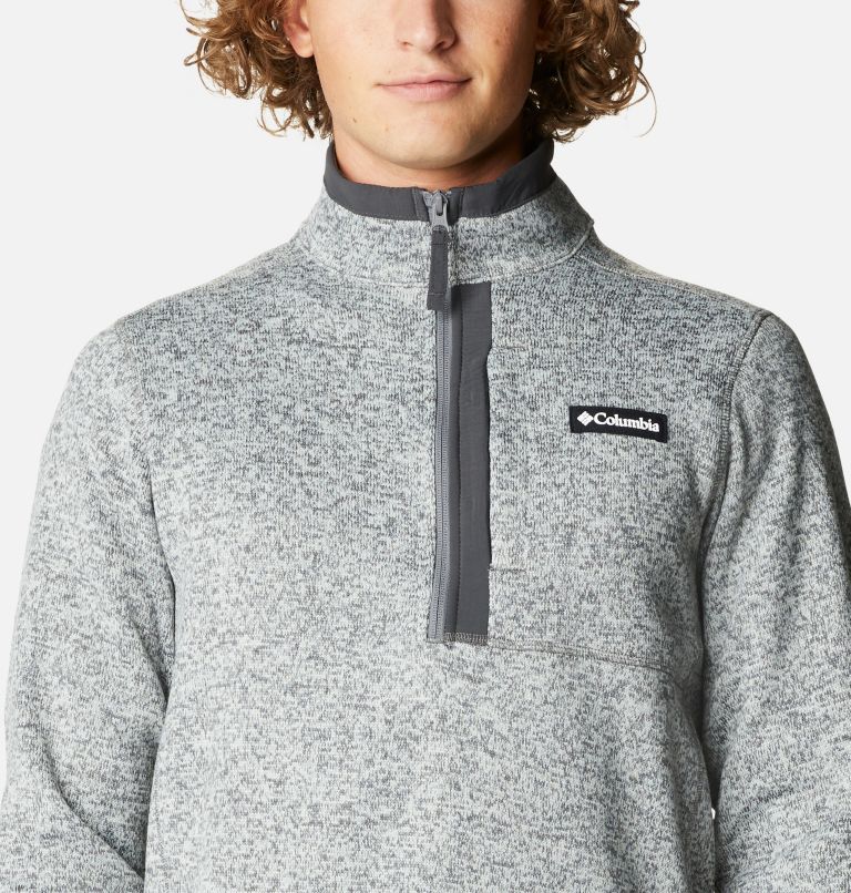 Men's Sweater Weather Fleece Half Zip Pullover, Color: City Grey Heather, Shark, image 4