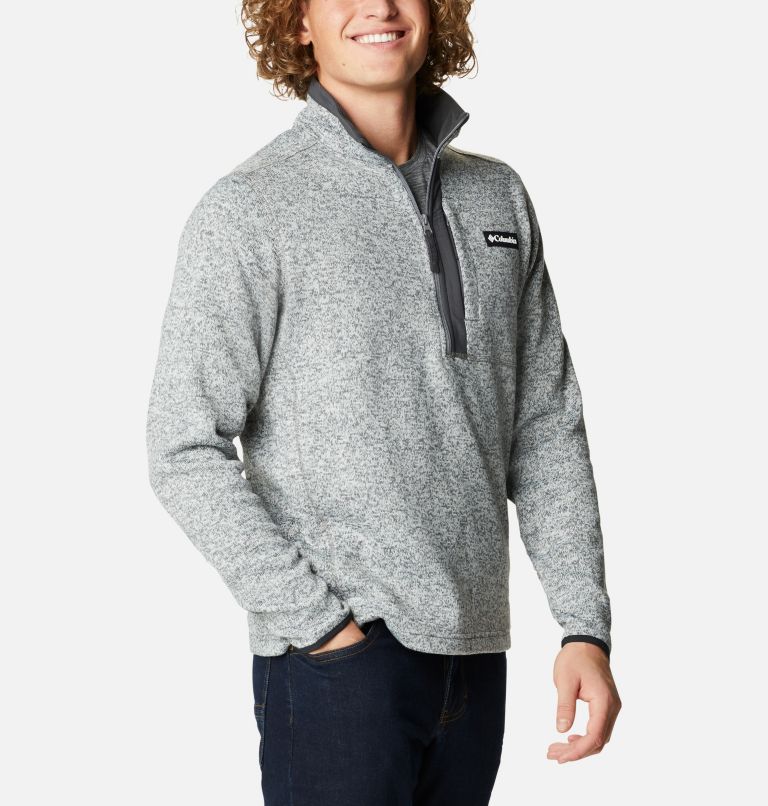 Thumbnail: Polaire Demi-zip Sweater Weather Homme, Color: City Grey Heather, Shark, image 5