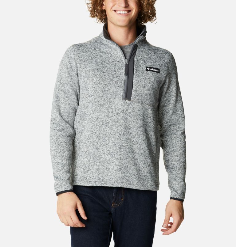 Men's Sweater Weather Fleece Half Zip Pullover, Color: City Grey Heather, Shark, image 1