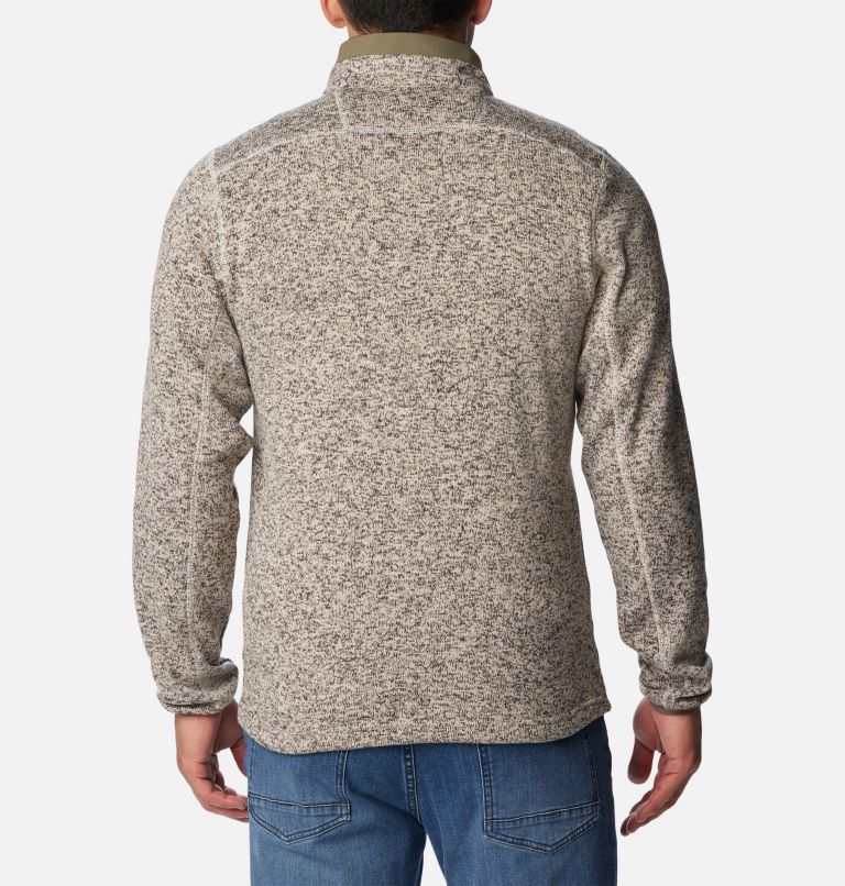 Thumbnail: Men's Sweater Weather Half Zip Fleece, Color: Dark Stone Heather, Stone Green, image 2