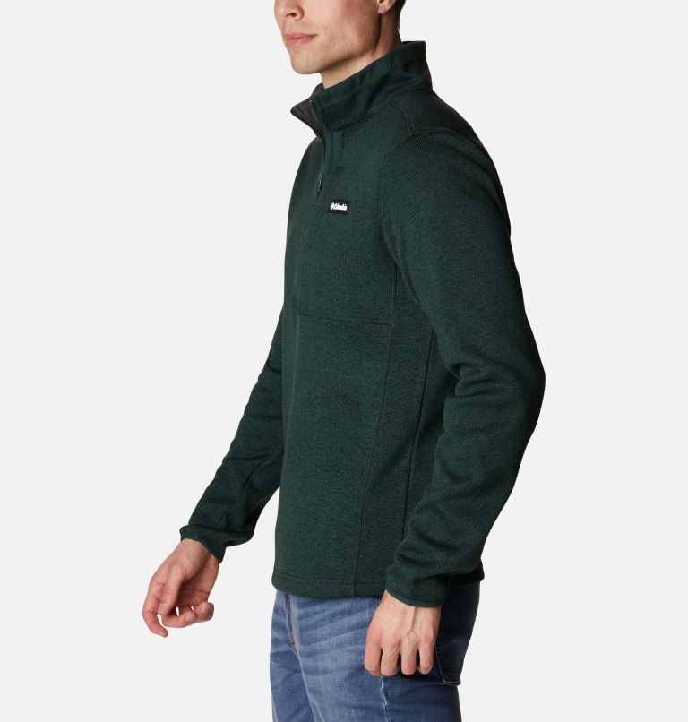 Men's Sweater Weather Half Zip Fleece, Color: Spruce Heather, Spruce, image 3