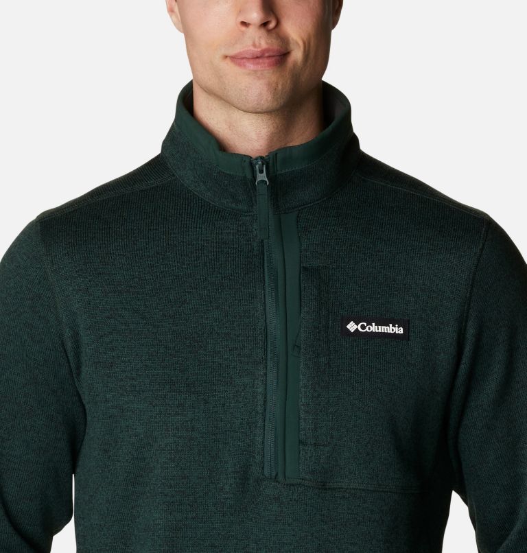 Men's Sweater Weather Half Zip Fleece, Color: Spruce Heather, Spruce, image 4