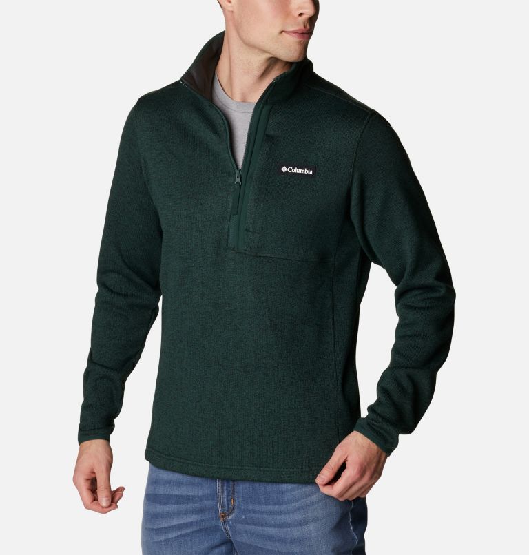 Thumbnail: Men's Sweater Weather Half Zip Fleece, Color: Spruce Heather, Spruce, image 5