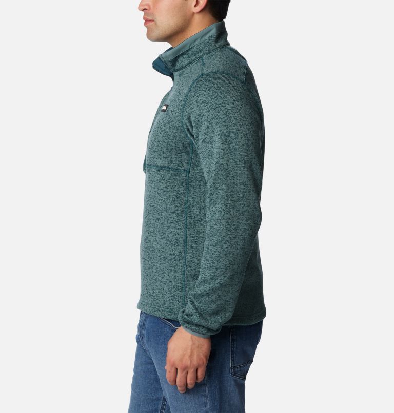 Men's Sweater Weather Half Zip Fleece, Color: Night Wave Heather, Metal, image 3