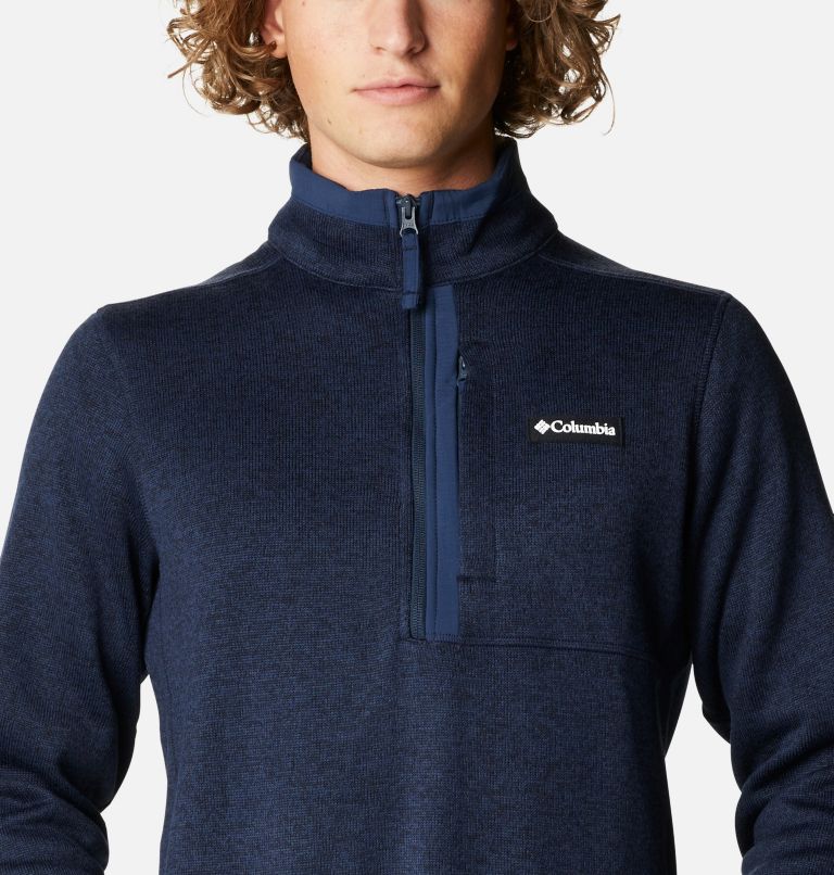 Men's Sweater Weather Fleece Half Zip Pullover, Color: Collegiate Navy Heather, Collegiate Navy, image 4
