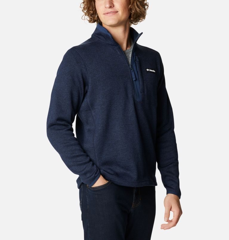Men's Sweater Weather Fleece Half Zip Pullover, Color: Collegiate Navy Heather, Collegiate Navy, image 5