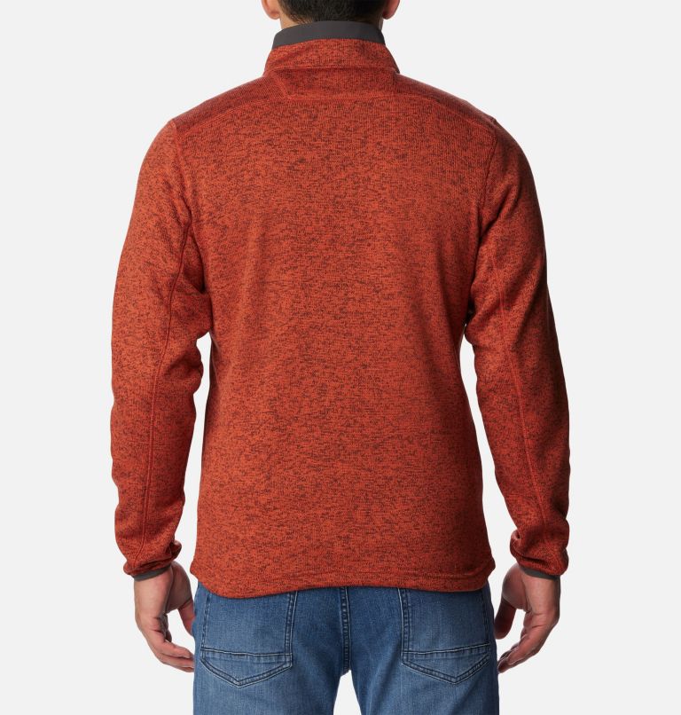 Men's Sweater Weather Fleece Half Zip Pullover, Color: Warp Red Heather, Shark, image 2