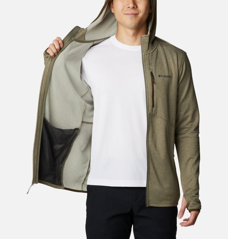 Thumbnail: Park View Fleece Full Zip Hoodie | 397 | XXL, Color: Stone Green Heather, Olive Green, image 5