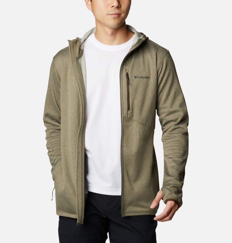 Thumbnail: Park View Fleece Full Zip Hoodie | 397 | M, Color: Stone Green Heather, Olive Green, image 1