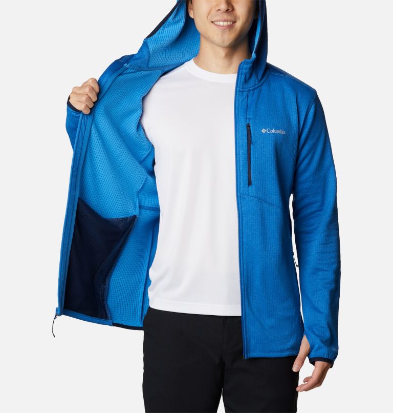 Park View Fleece Full Zip Hoodie | 432 | XL, Color: Bright Indigo Heather, Collegiate Navy, image 5
