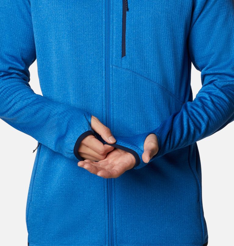 Park View Fleece Full Zip Hoodie | 432 | XL, Color: Bright Indigo Heather, Collegiate Navy, image 6