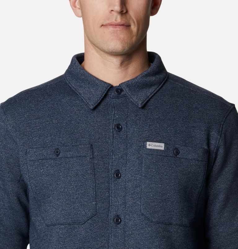 Thumbnail: Men's Great Hart Mountain Shirt Jacket, Color: Collegiate Navy Heather, Collegiate Navy, image 4