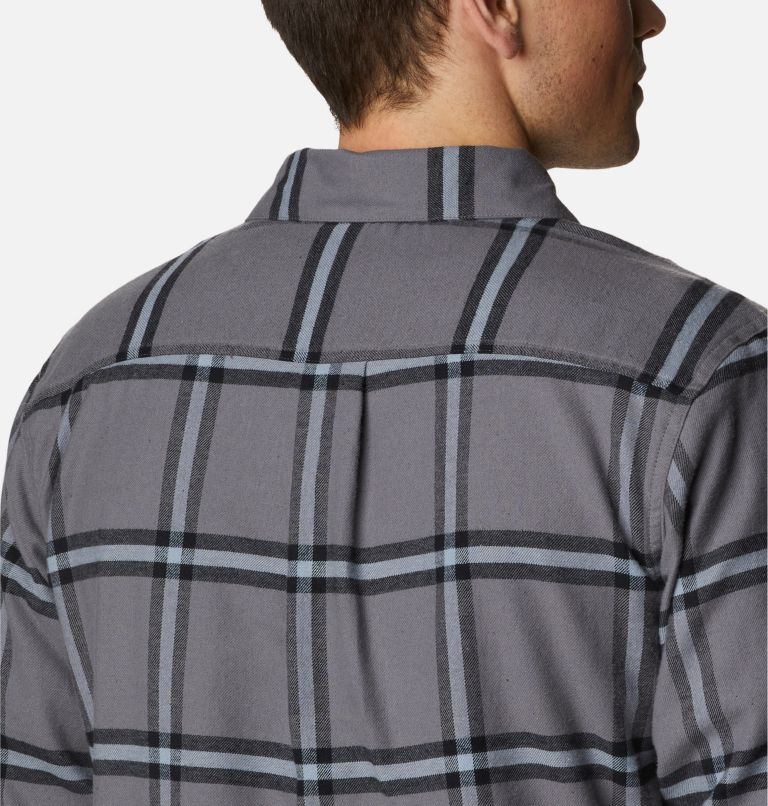 Thumbnail: Men's Cornell Woods Fleece Lined Flannel Shirt, Color: City Grey Windowpane, image 6