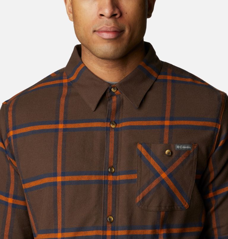 Men's Cornell Woods Fleece Lined Flannel Shirt, Color: Cordovan Windowpane, image 4