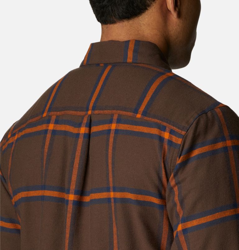 Men's Cornell Woods Fleece Lined Flannel Shirt, Color: Cordovan Windowpane, image 6