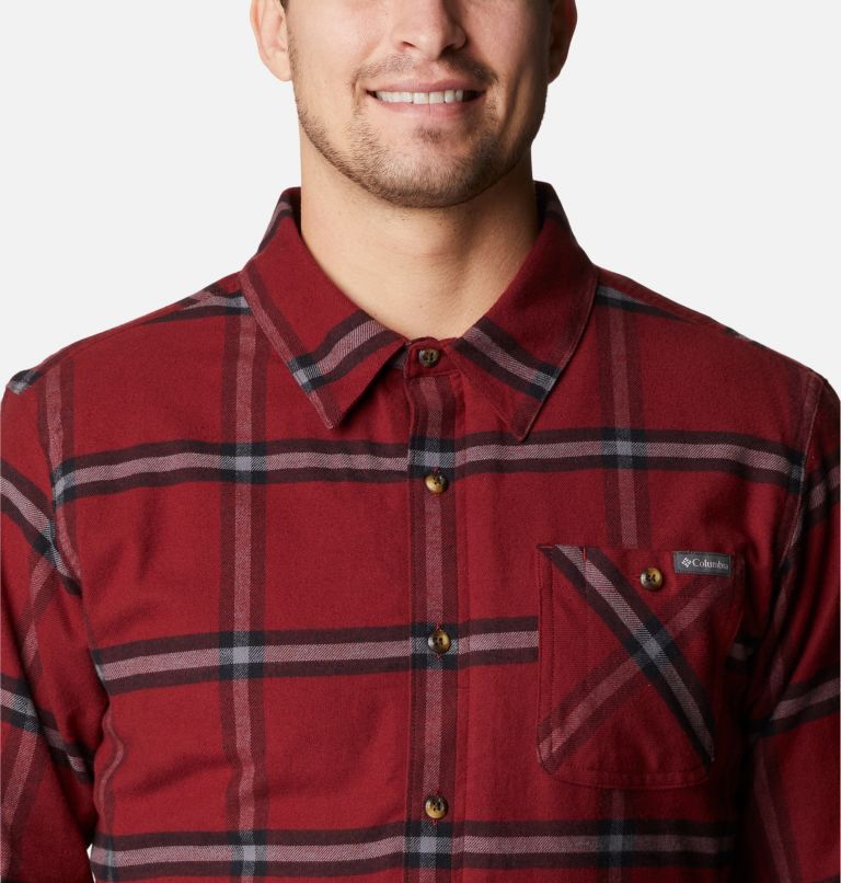 Thumbnail: Men's Cornell Woods Fleece Lined Flannel Shirt, Color: Red Jasper Windowpane, image 4