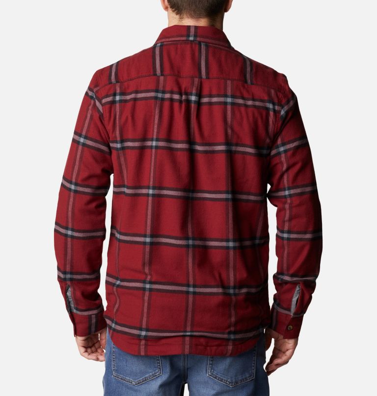 Thumbnail: Men's Cornell Woods Fleece Lined Flannel Shirt, Color: Red Jasper Windowpane, image 2