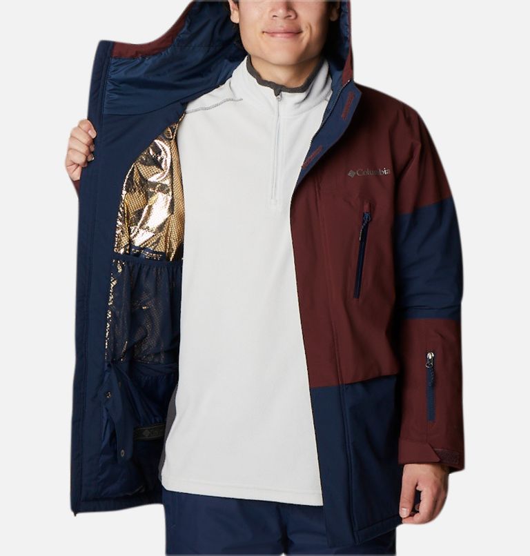 Men's Aerial Ascender Waterproof Ski Jacket, Color: Collegiate Navy, Elderberry, image 5