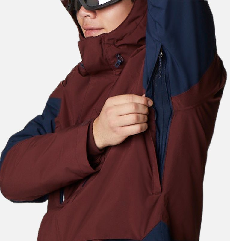 Men's Aerial Ascender Waterproof Ski Jacket, Color: Collegiate Navy, Elderberry, image 8