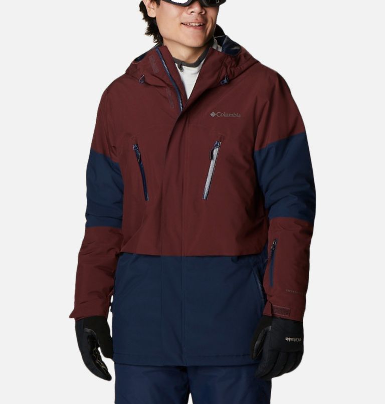 Thumbnail: Aerial Ascender wasserdichte Ski-Jacke für Männer, Color: Collegiate Navy, Elderberry, image 1
