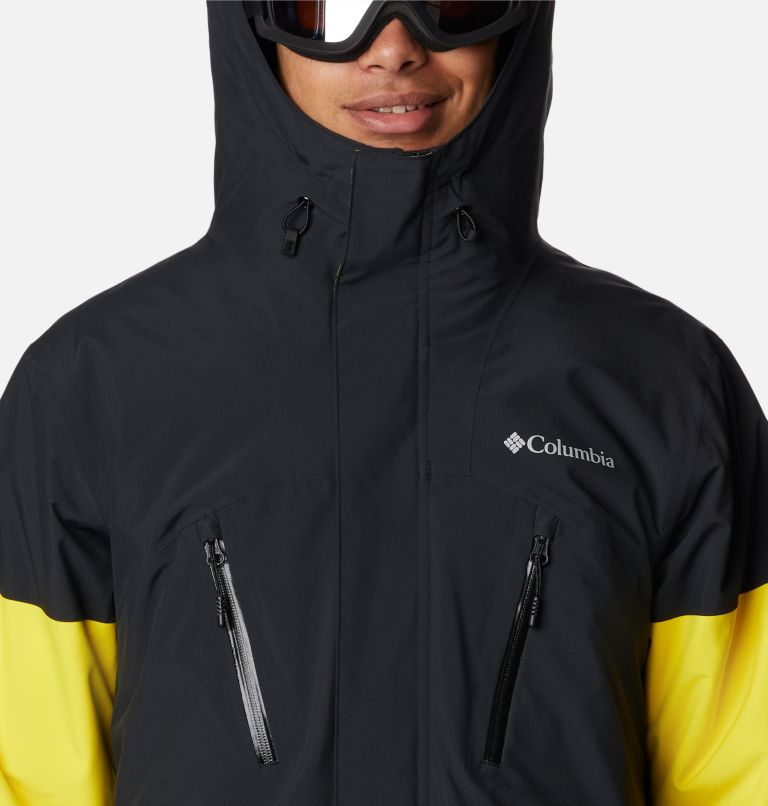 Thumbnail: Men's Aerial Ascender Waterproof Ski Jacket, Color: Laser Lemon, Black, image 4