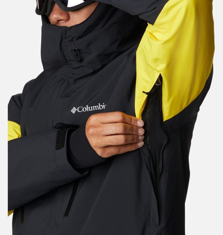 Men's Aerial Ascender Waterproof Ski Jacket, Color: Laser Lemon, Black, image 9